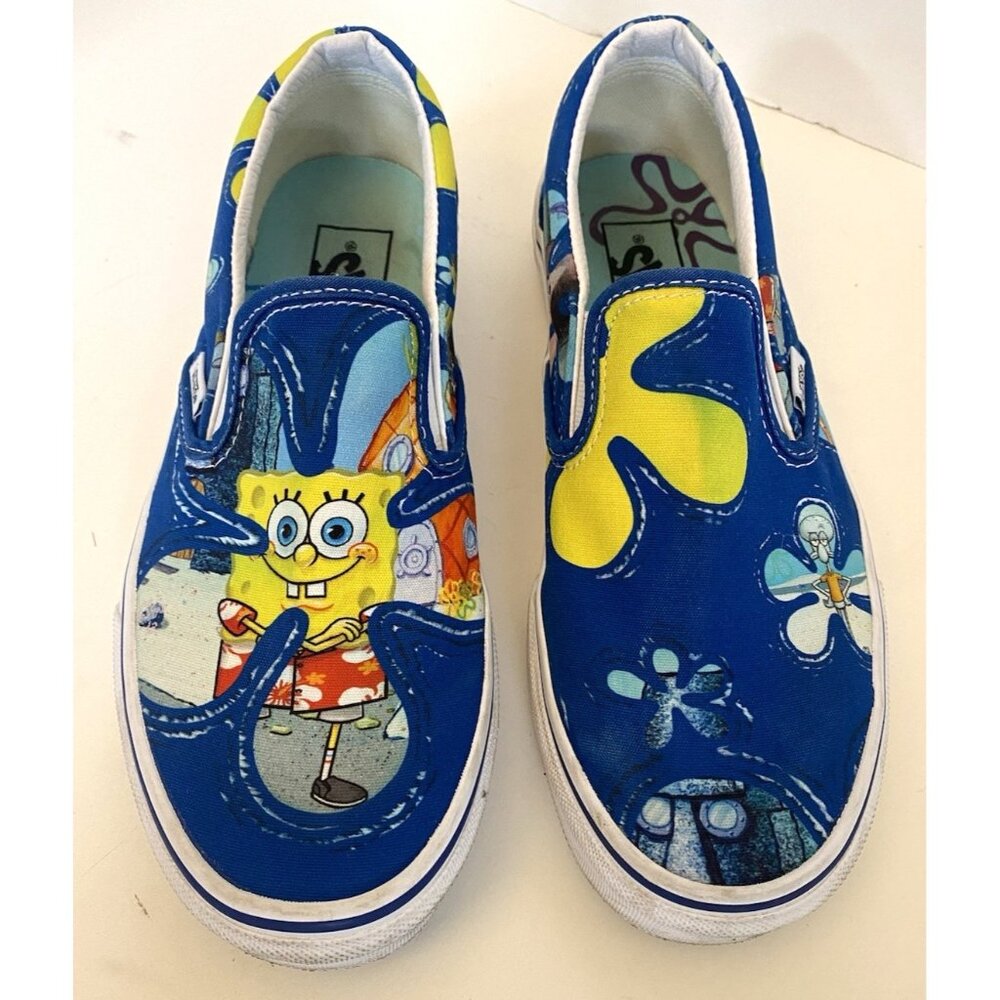 Vans x SpongeBob SquarePants Slip On Alohabob W's 8.5‎ Skate Shoe EUC